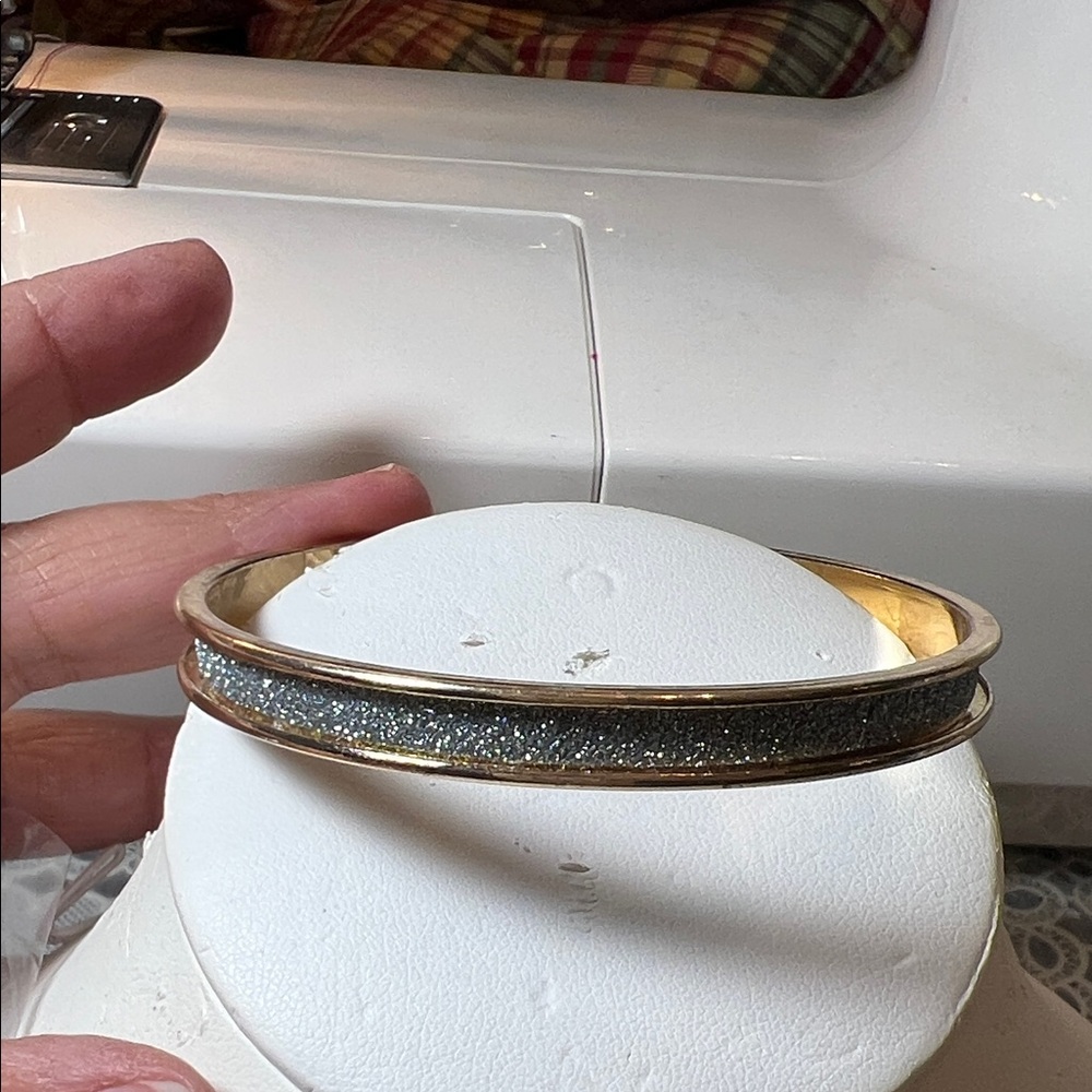 Gold and Glitter Bangle Bracelet